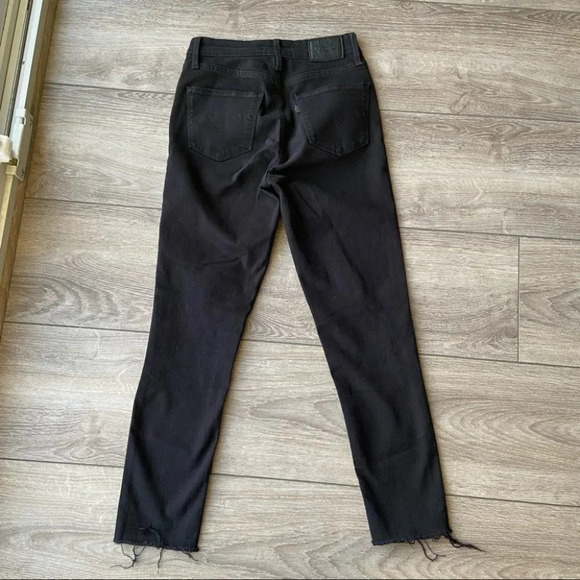 Levi’s 721 Ripped High Waist  Cropped Raw Hem Skinny Jeans - Picture 10 of 16